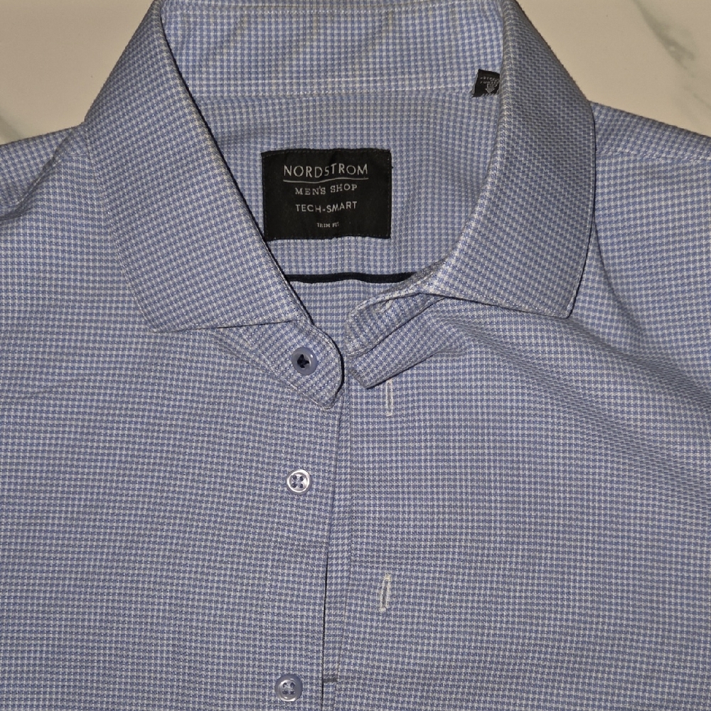 Nordstrom Men's Light Blue Patterned Dress Shirt